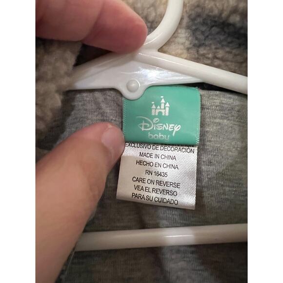 Disney Baby Mickey Mouse Sherpa Fleece Vest 0-3M Plaid Gray - Picture 3 of 5